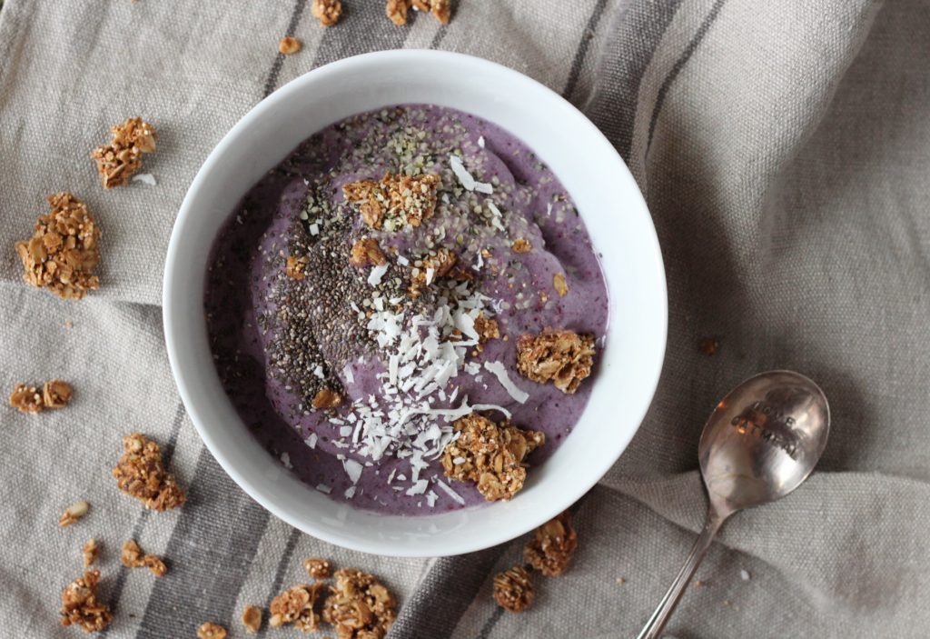 Blackberry Banana Nice Cream Breakfast Bowl