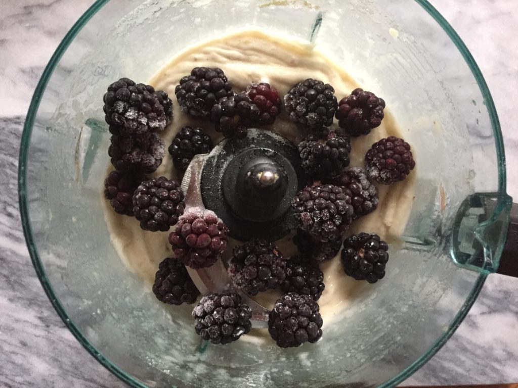 Blackberry Banana Nice Cream, pre blending