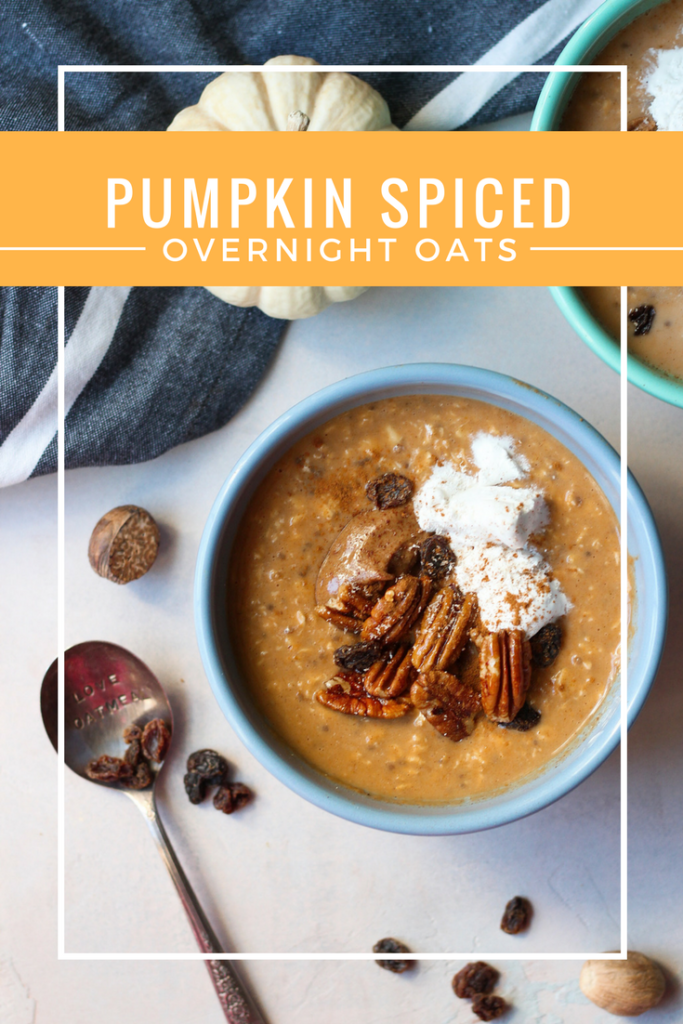 Vegan pumpkin spiced oatmeal gets turned up a notch with collagen protein, flavorful spices and plump raisins. Make ahead breakfast done in 5 minutes!