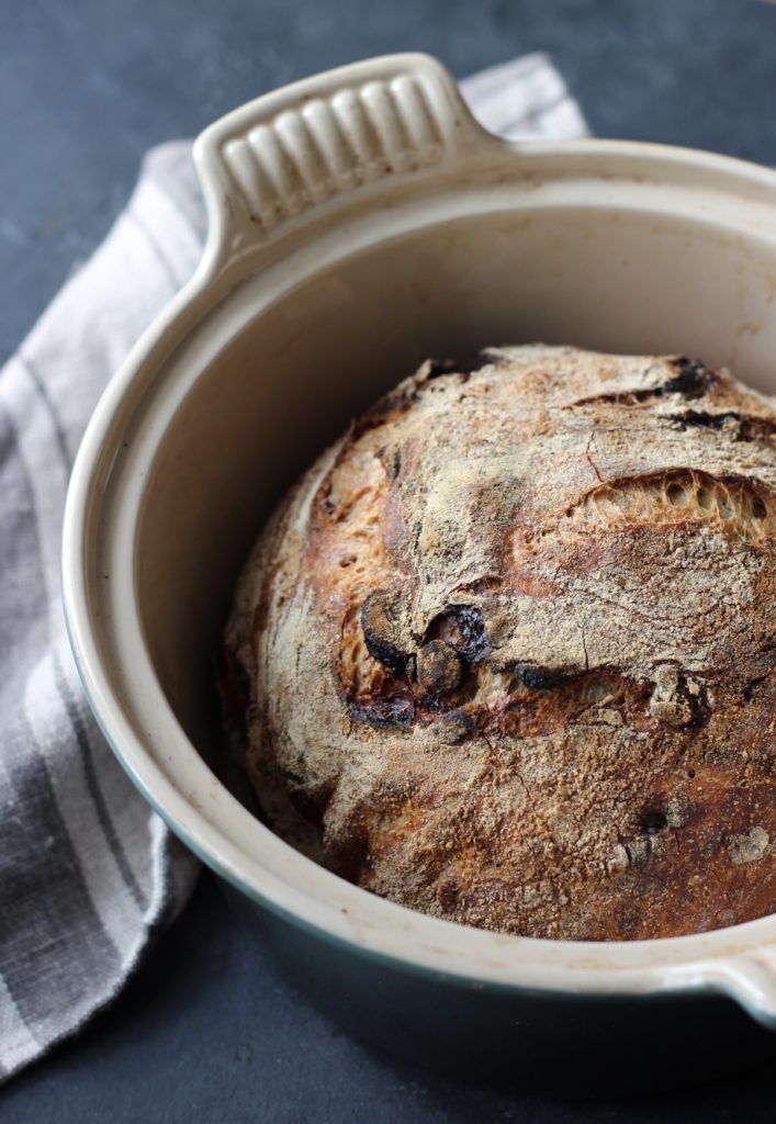 An easy, hands-off no-knead recipe for crusty cranberry walnut bread. A copycat of the Le Diplomate bread from Washington, D.C..
