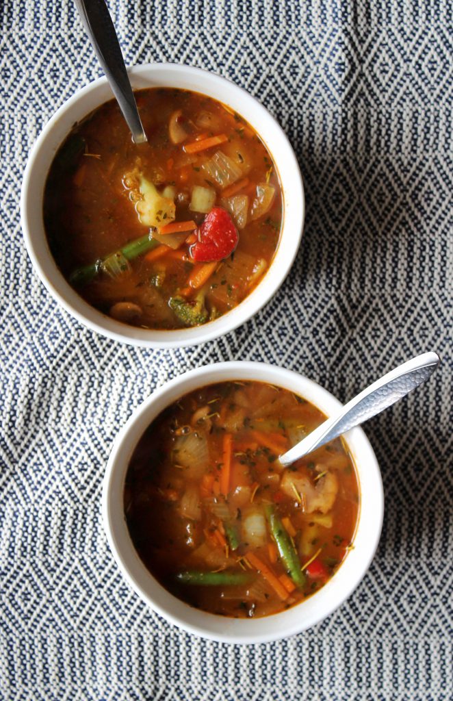 Easy 10 Minute Vegetable Pantry Soup with Beef Broth