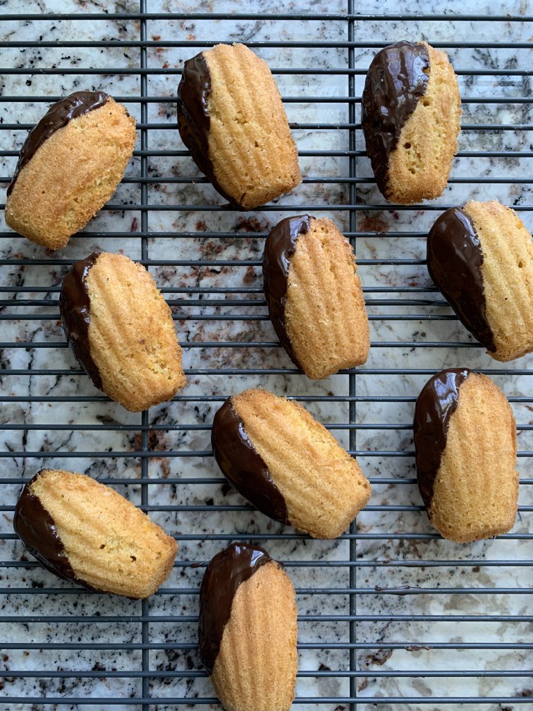 Dairy Free Chocolate Dipped Orange Madeleine